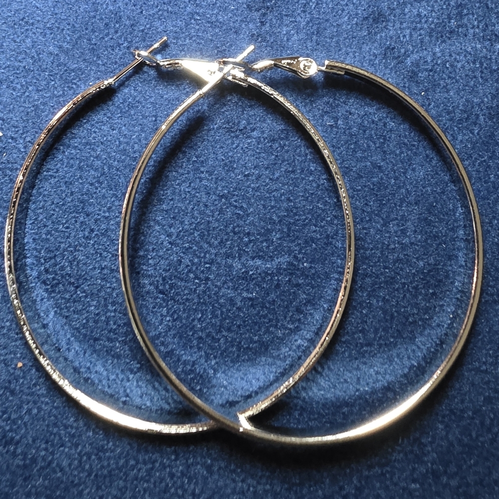 Mint Silver Hoop Earrings